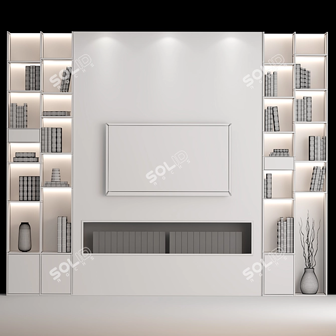  Modern TV Wall Unit 02 3D model image 6