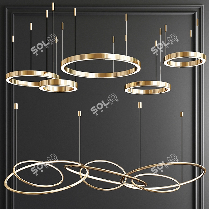 Trendy Ring Chandelier - 3 Types 3D model image 2