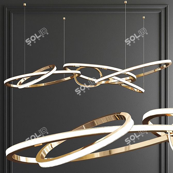 Trendy Ring Chandelier - 3 Types 3D model image 3