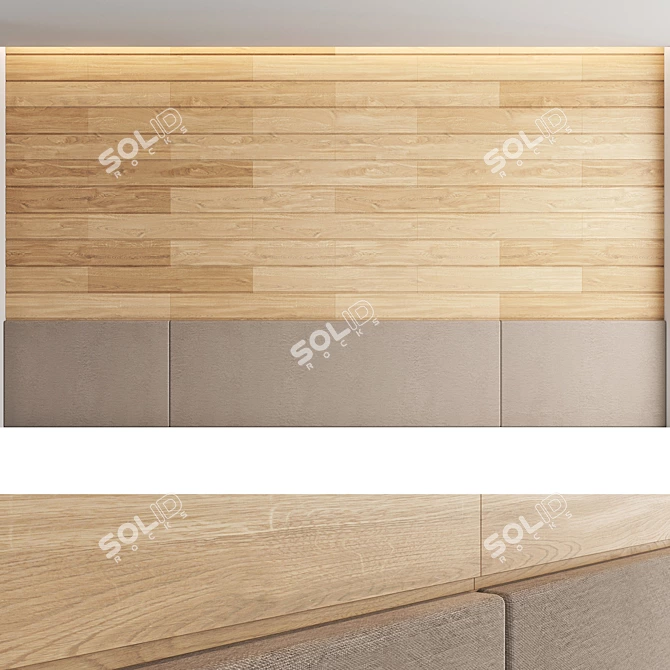 Seamless Wood Textured Decorative Wall Panel Set 3D model image 3