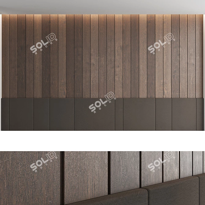 Seamless Wood Textured Decorative Wall Panel Set 3D model image 5