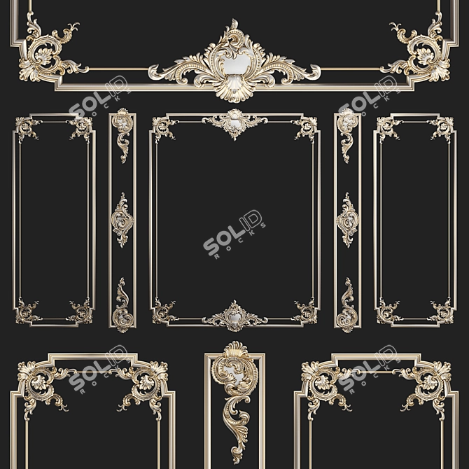 Decorative Plaster Frame 3D model image 1