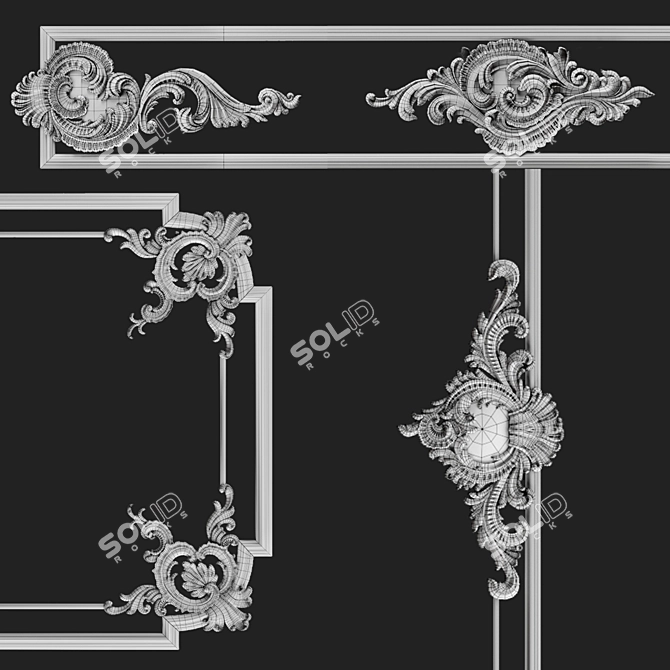 Decorative Plaster Frame 3D model image 5