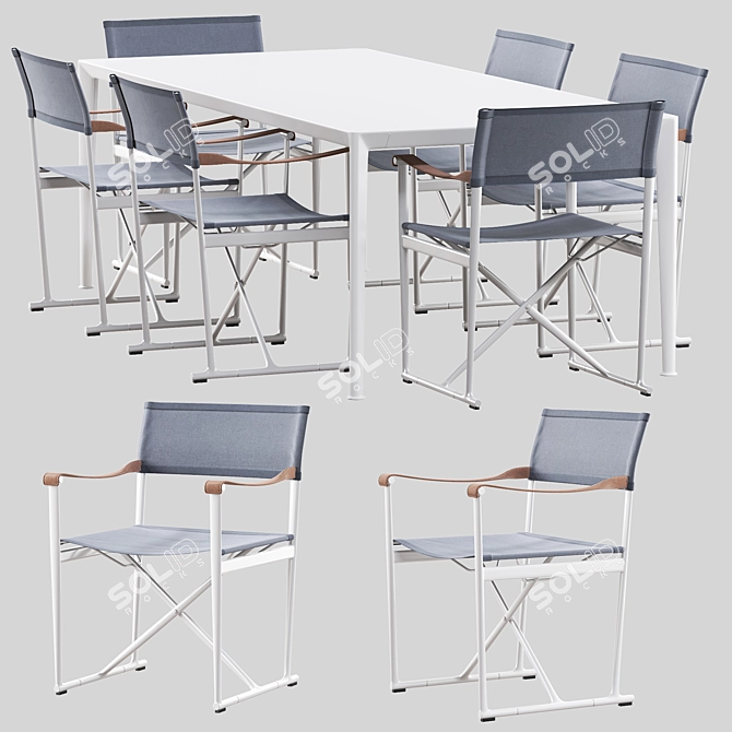 Mirto Outdoor Table & Chairs Set 3D model image 1