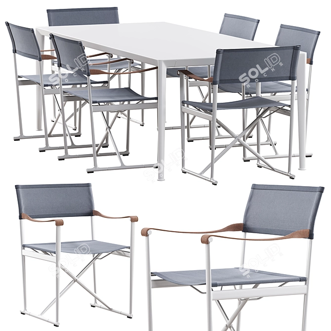 Mirto Outdoor Table & Chairs Set 3D model image 6