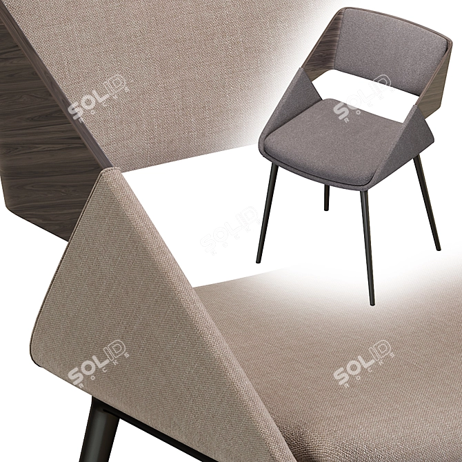 Herrick Chair: Stylish, Modern, and Comfortable 3D model image 2