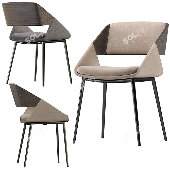 Herrick Chair: Stylish, Modern, and Comfortable 3D model image 3