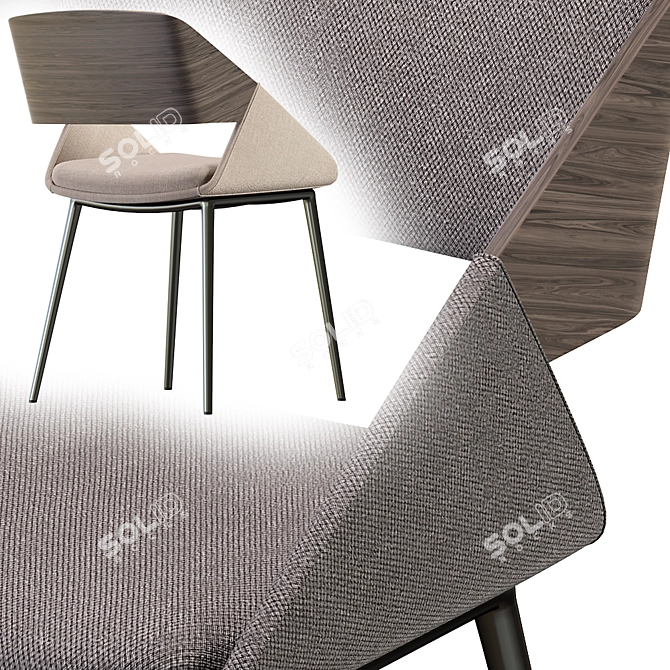 Herrick Chair: Stylish, Modern, and Comfortable 3D model image 4