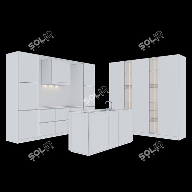 Sleek Kitchen Set: Modern Design 3D model image 4