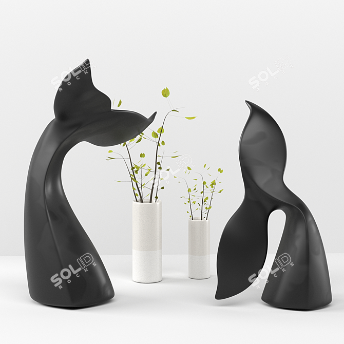 Menendez Whale Tail Sculpture Set 3D model image 7