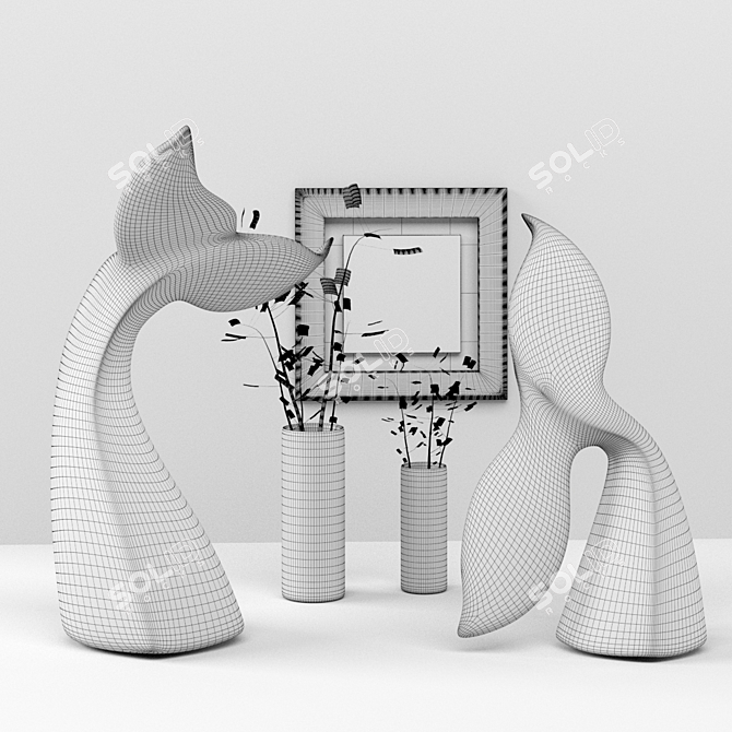 Menendez Whale Tail Sculpture Set 3D model image 8