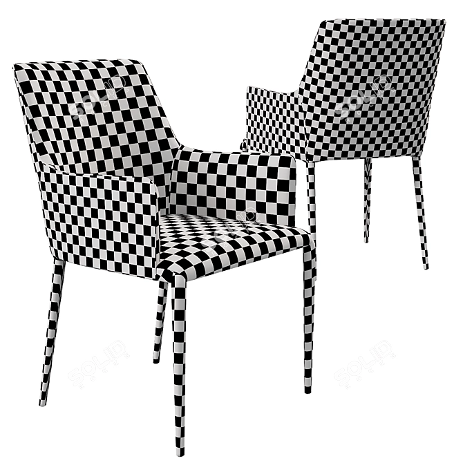 Renee Dining Chair: Stylish Armour Grey 3D model image 2