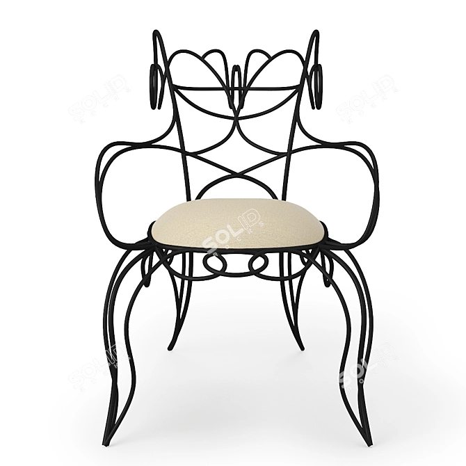 Luxurious Ceccotti Ram Armchair: Elegant Design & Superior Comfort 3D model image 2