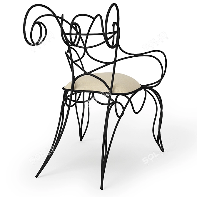 Luxurious Ceccotti Ram Armchair: Elegant Design & Superior Comfort 3D model image 3