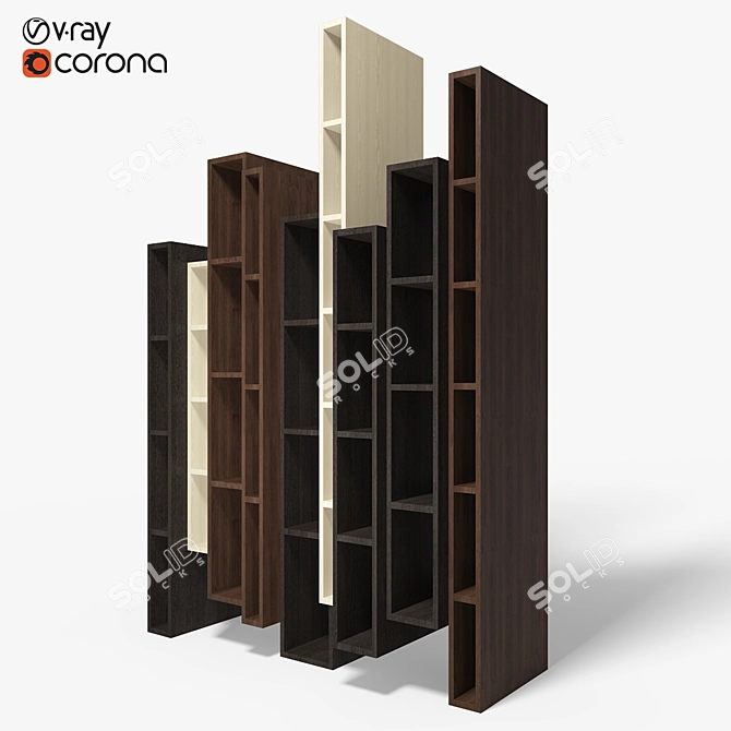 Elegant Ceccotti Skyline Bookcase 3D model image 1