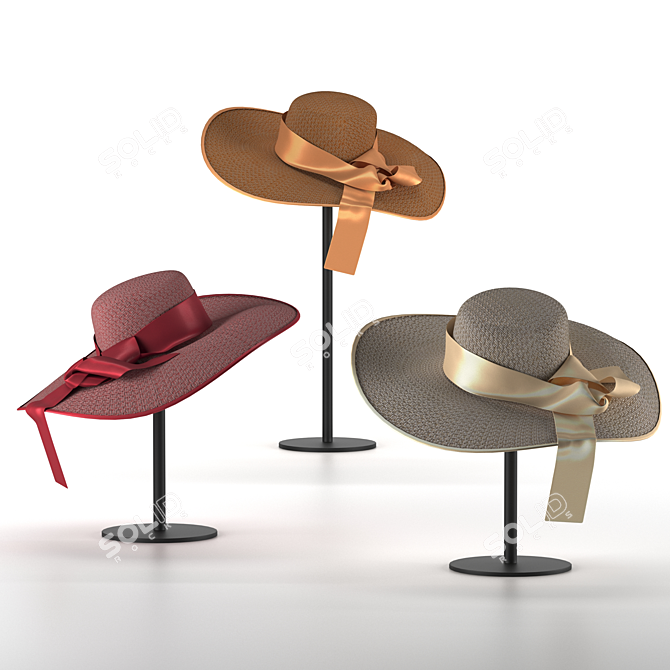 Title: Stylish Beach Hat For Summer Fun 3D model image 2