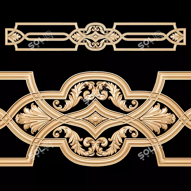 Title: Classic Carved Trim for CNC & Close-Up Renders 3D model image 1