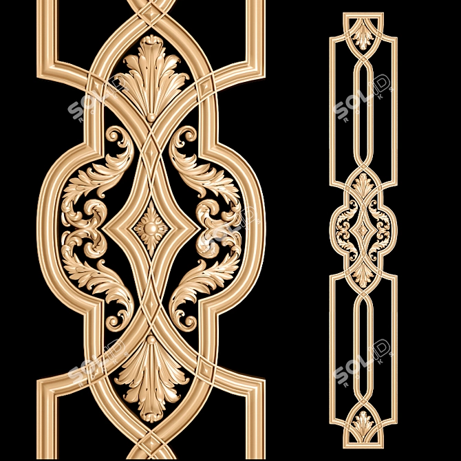 Title: Classic Carved Trim for CNC & Close-Up Renders 3D model image 2