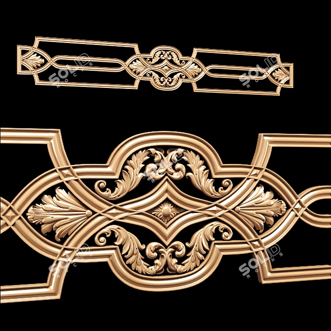 Title: Classic Carved Trim for CNC & Close-Up Renders 3D model image 3
