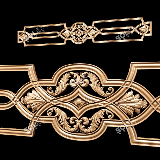 Title: Classic Carved Trim for CNC & Close-Up Renders 3D model image 5