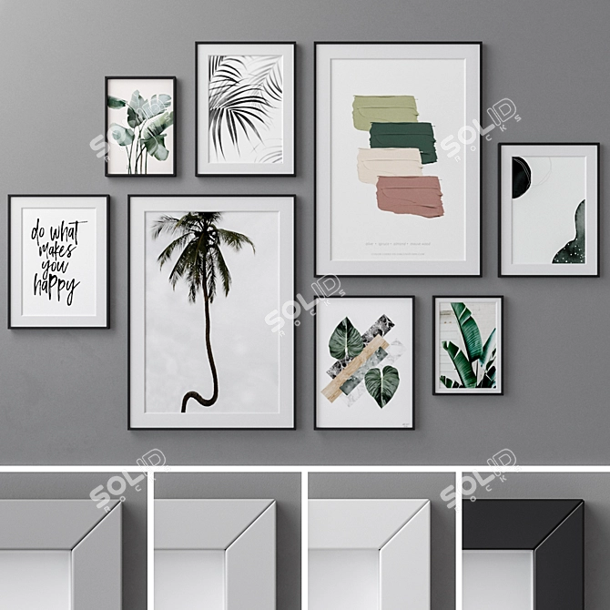 Chic Moments: Photo Frames Set 3D model image 1