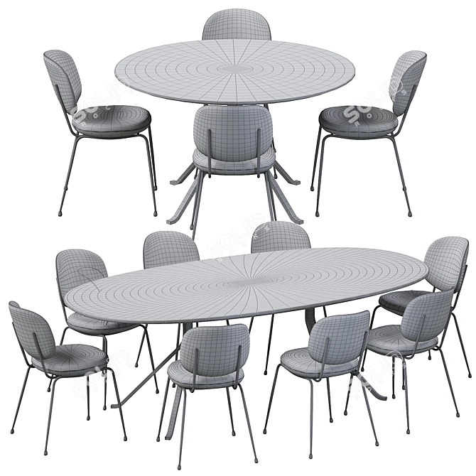 Industrial Elegance: Blink Dining Table & Industry Chair 3D model image 5