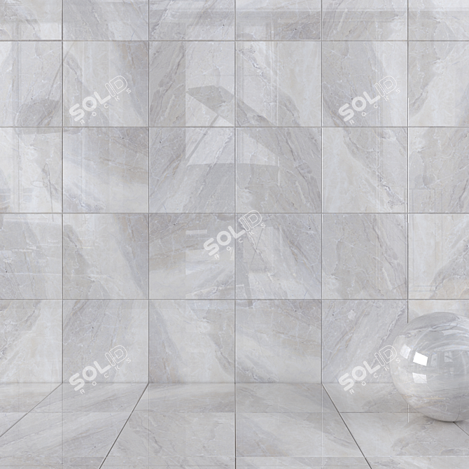 ALPIN Grey Wall Tiles: 60x60cm, Multi-Texture, Corona Material 3D model image 1