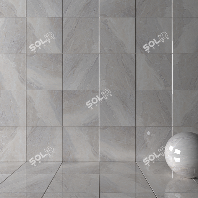 ALPIN Grey Wall Tiles: 60x60cm, Multi-Texture, Corona Material 3D model image 2