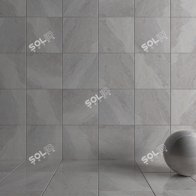 ALPIN Grey Wall Tiles: 60x60cm, Multi-Texture, Corona Material 3D model image 3