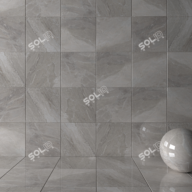 Alpin Sand Wall Tiles: Multi-Texture 60x60cm 3D model image 2