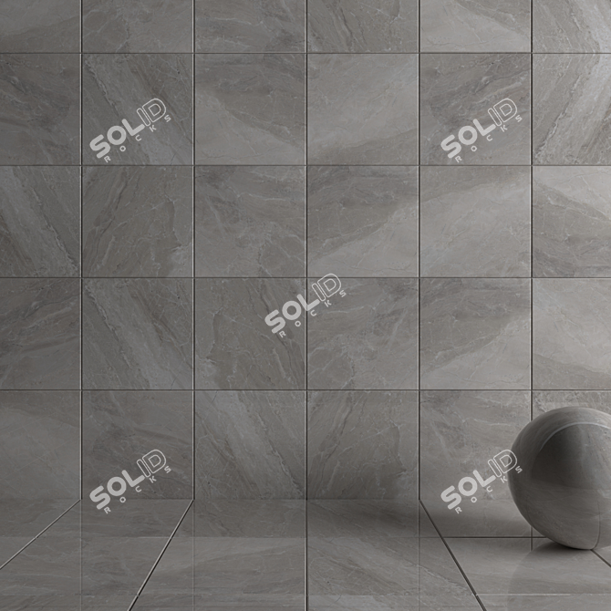 Alpin Sand Wall Tiles: Multi-Texture 60x60cm 3D model image 3