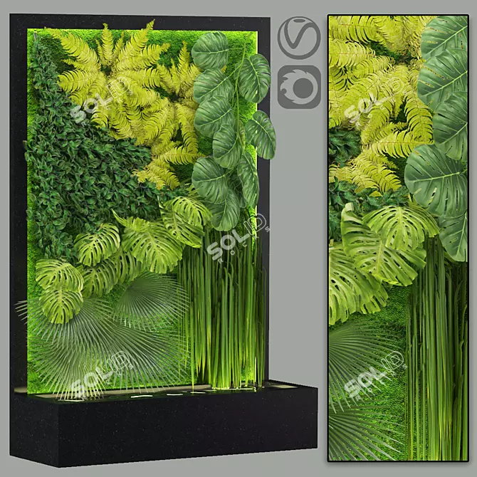 Vertical Garden Oasis: Modern Plant Life 3D model image 1