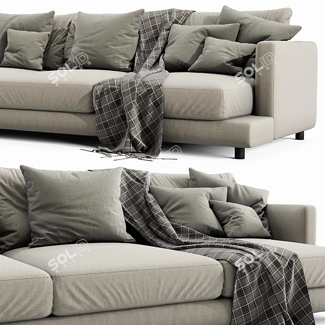 Flexform Long Island 3 Seater Sofa 3D model image 2