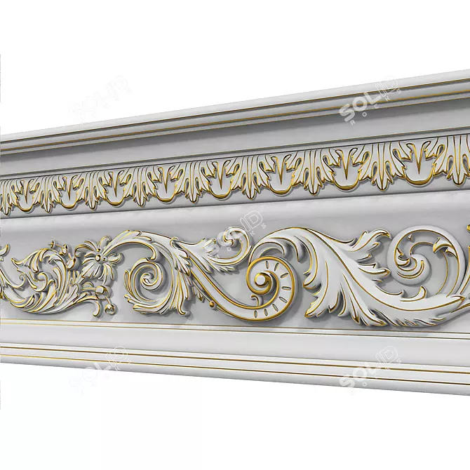 Elegant Cornice Set - 4 Designs 3D model image 3