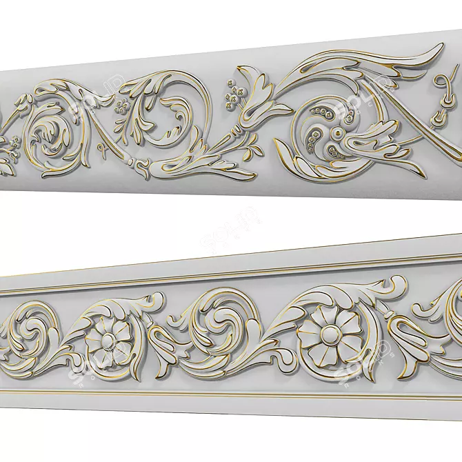 Elegant Cornice Set - 4 Designs 3D model image 4