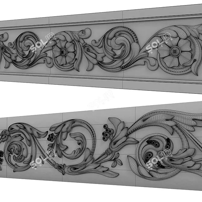 Elegant Cornice Set - 4 Designs 3D model image 5