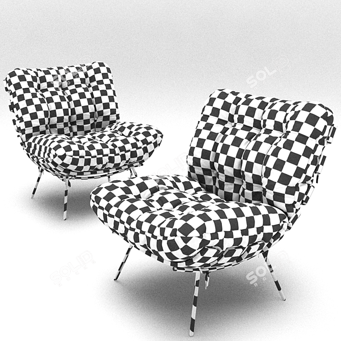 Modern Costela Armchair: Sleek Design & Comfort 3D model image 2
