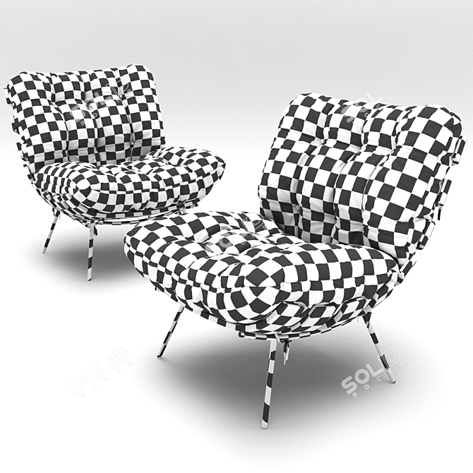 Modern Costela Armchair: Sleek Design & Comfort 3D model image 6