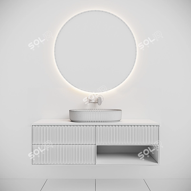 Contemporary Oval Washbasin - Shui Comfort 3D model image 3