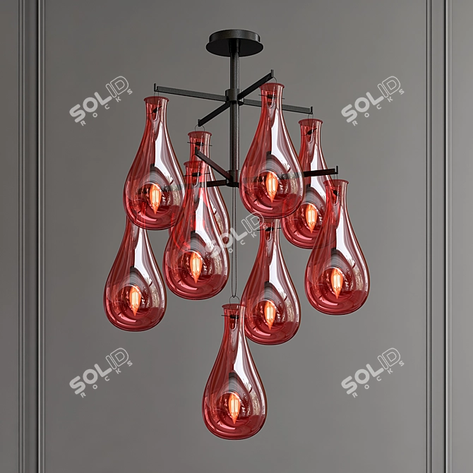 Modern Drop Pendant Light 3D model image 1