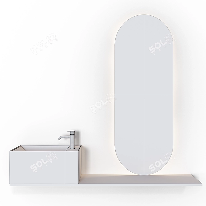 Facett Compact Basin Set | Modern Design 3D model image 4