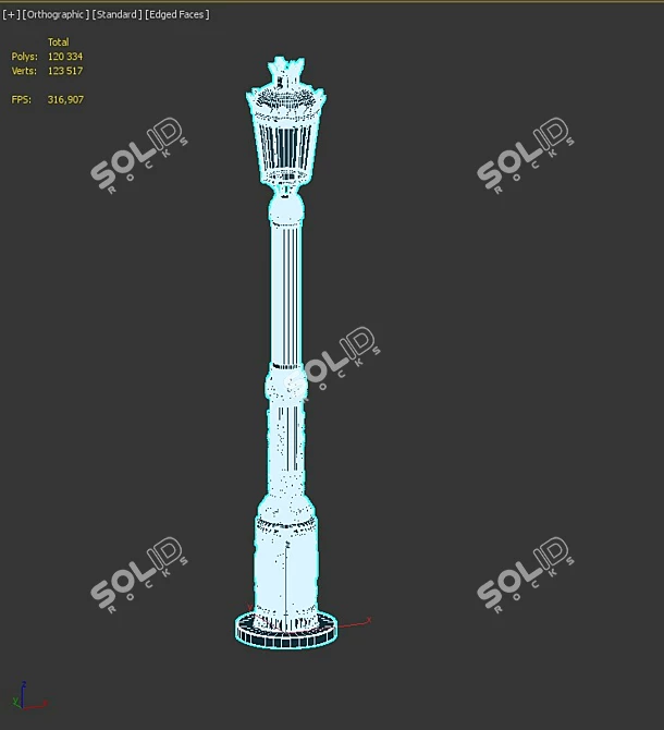 Gothic Black Lantern 3D model image 3