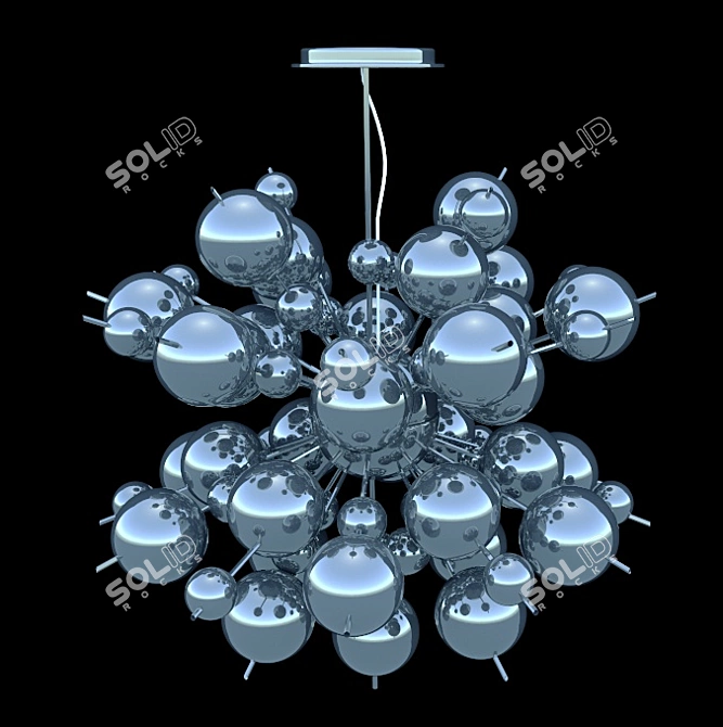 Modern Molecule Chandelier 3D model image 2