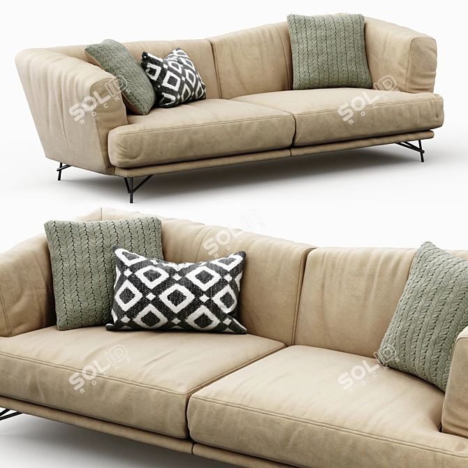 Luxurious Lennox Sofa: Elegant, Spacious, and Comfortable 3D model image 2