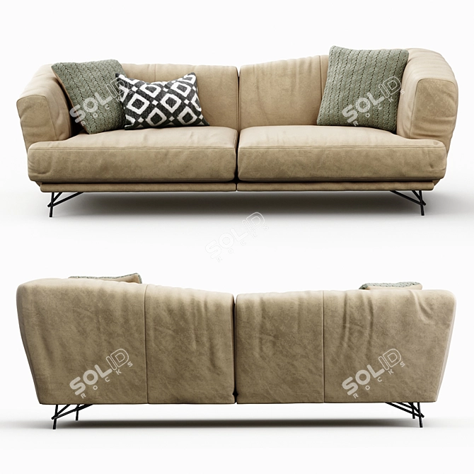 Luxurious Lennox Sofa: Elegant, Spacious, and Comfortable 3D model image 3