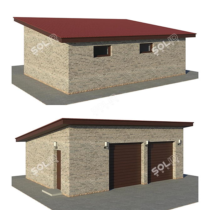 Spacious Double Car Garage - Lowpoly, 2k Textures 3D model image 1