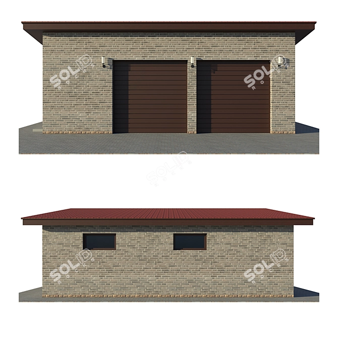 Spacious Double Car Garage - Lowpoly, 2k Textures 3D model image 2