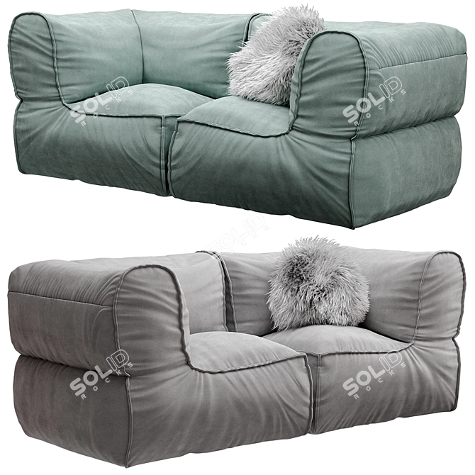 Elegant Prescott Loveseat in Set 01 3D model image 1