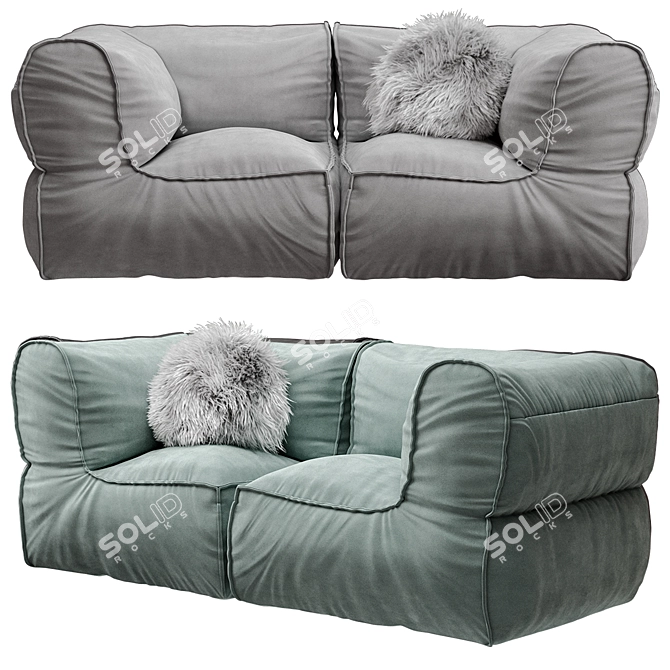 Elegant Prescott Loveseat in Set 01 3D model image 2