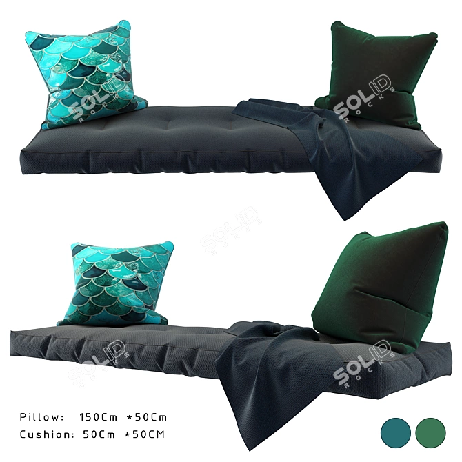 Cozy Corner Seat Pillows Set 3D model image 1